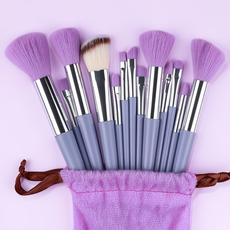 Fluffy Makeup Brush Set with Sponge & Bag-8