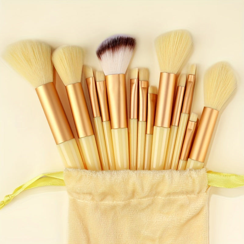 Fluffy Makeup Brush Set with Sponge & Bag-9