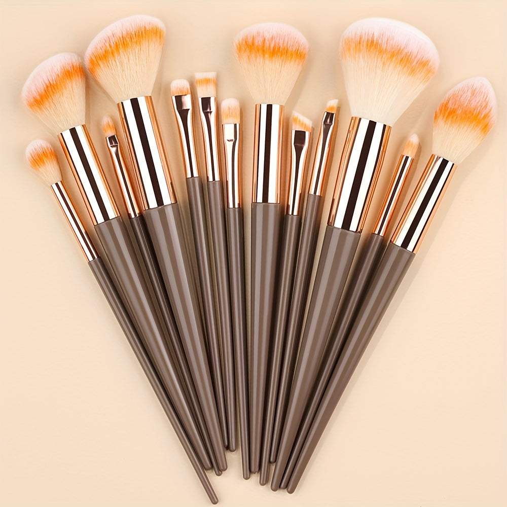 Fluffy Makeup Brush Set with Sponge & Bag