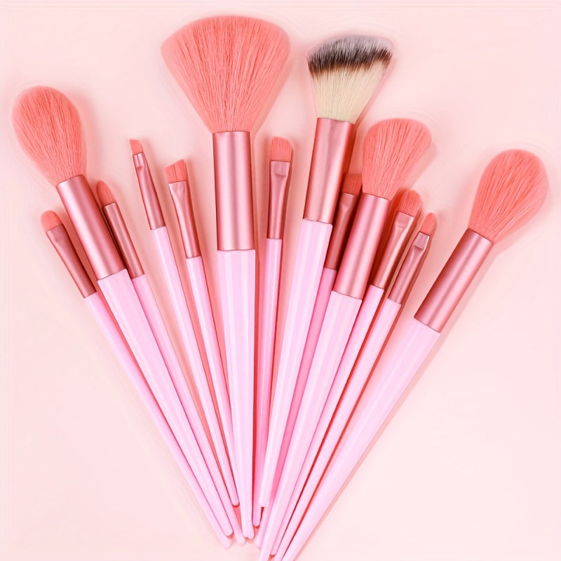 Fluffy Makeup Brush Set with Sponge & Bag-12