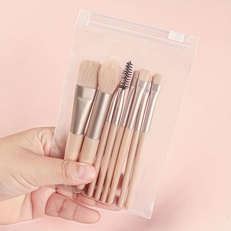 Fluffy Makeup Brush Set with Sponge & Bag