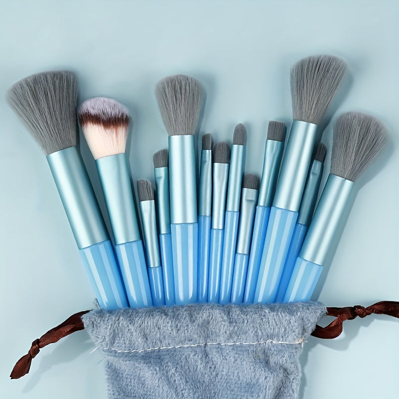 Fluffy Makeup Brush Set with Sponge & Bag-21