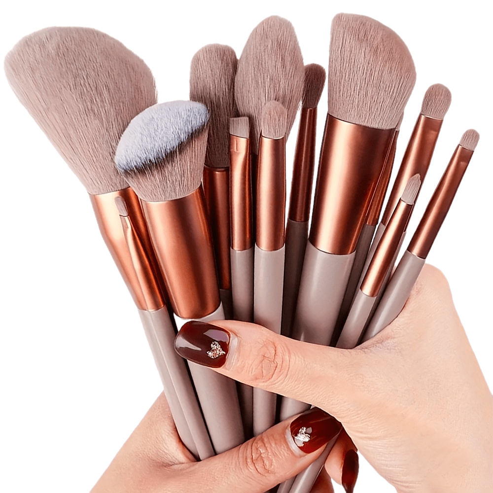 Fluffy Makeup Brush Set with Sponge & Bag-0