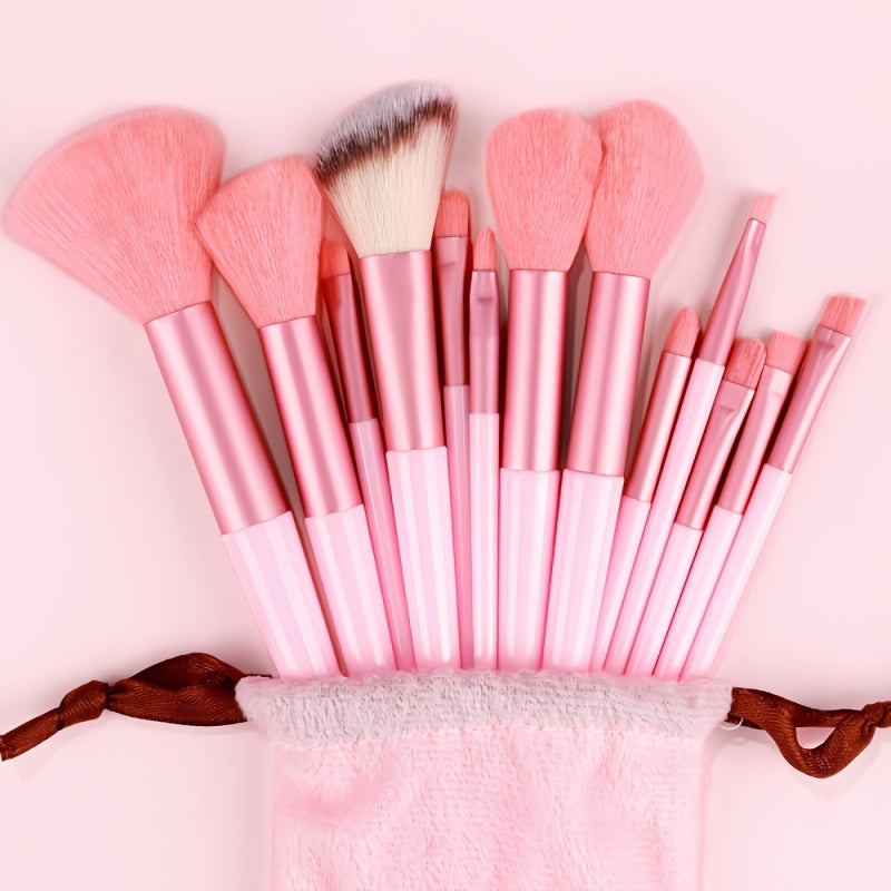 Fluffy Makeup Brush Set with Sponge & Bag-7