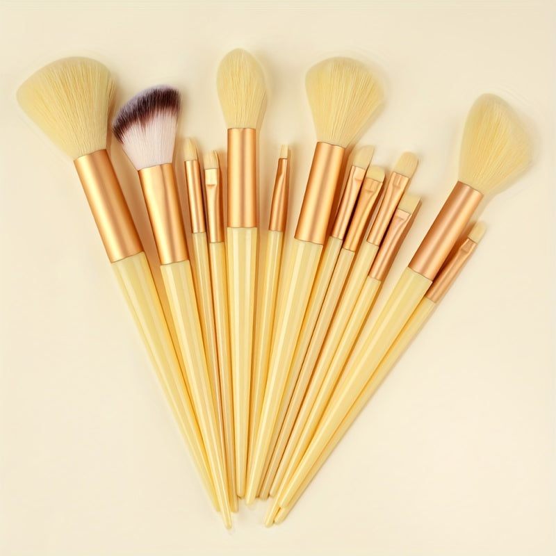 Fluffy Makeup Brush Set with Sponge & Bag