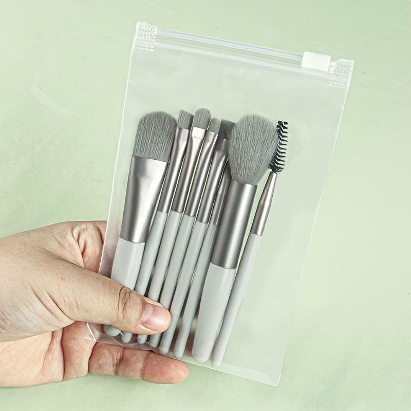 Fluffy Makeup Brush Set with Sponge & Bag